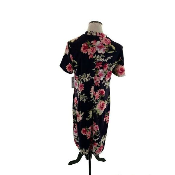 Shelby & Palmer Dress Womens Sz 12 Multicolor Floral Neck Bow Back Zipper Sheath - Picture 3 of 10